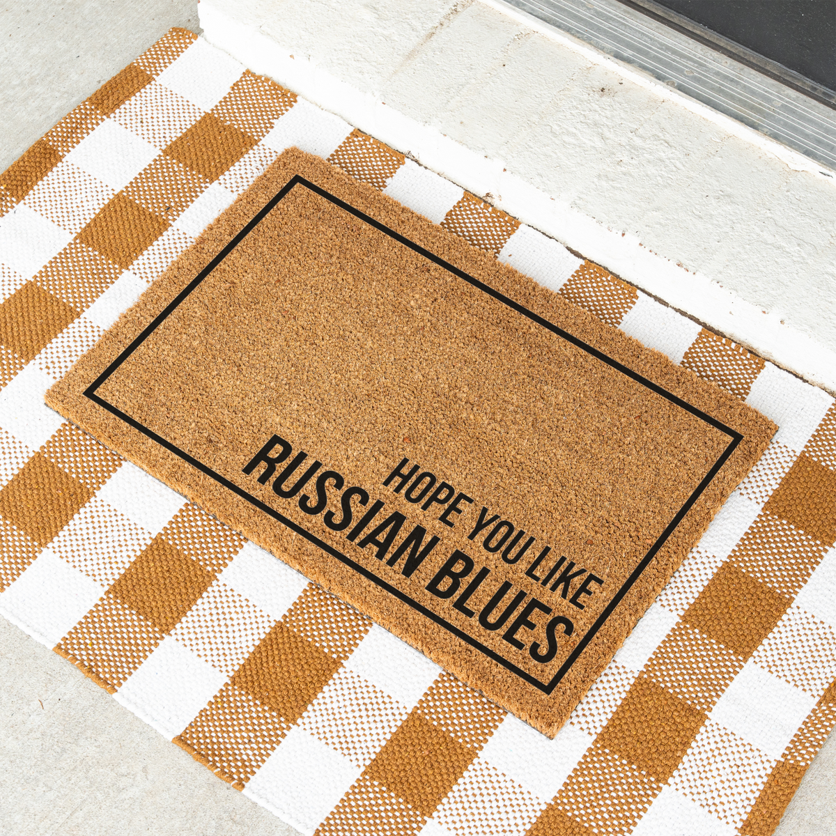 Russian Blue Cat Doormat, Hope You Like Russian Blues Welcome Mat, Funny Cat Lover Gift, Cat Owner Door Mat, Housewarming Front Door Decor
