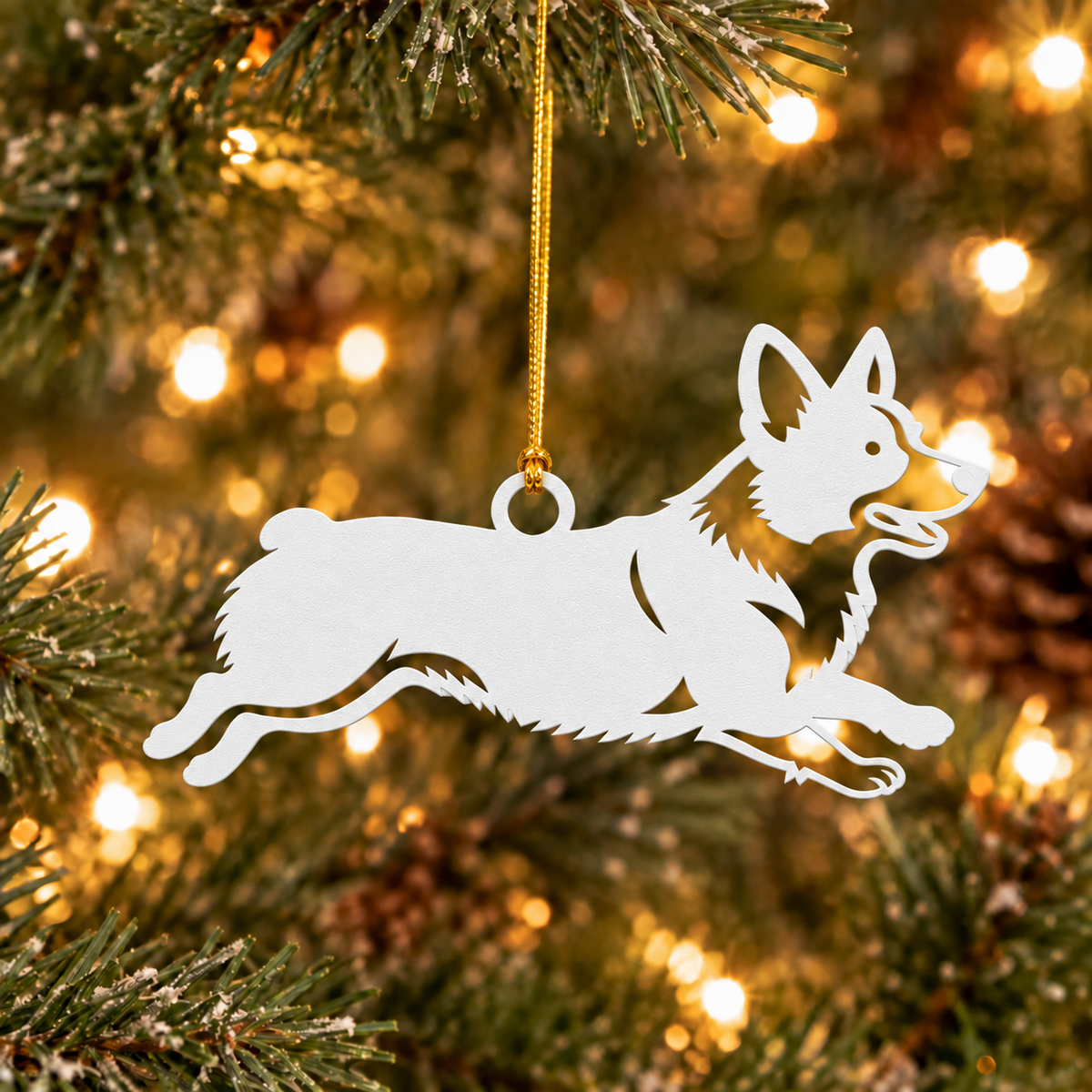 Corgi Metal Tree Ornament