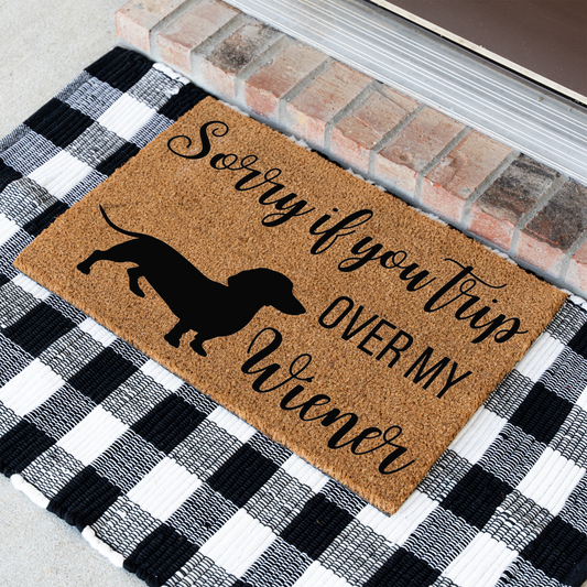 Sorry If You Trip Over My Weiner Doormat, Dog Welcome Doormat, Weiner Dog Doormat, Indoor Outdoor Rug, Durable Coir, Perfect for Pet Lovers