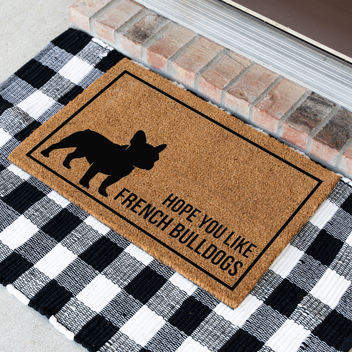 French Bulldog Doormat, Funny Frenchie Welcome Mat, Hope You Like French Bulldogs, French Bulldog Gift, Dog Lover Housewarming Gift, Porch Decor