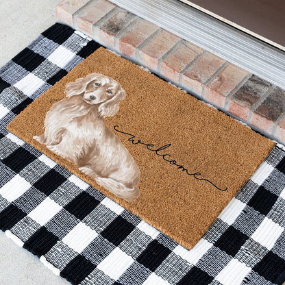 Long Haired Dachshund Doormat, Dachshund Welcome Mat, Wiener Dog Lover Gift, Dachshund Mom Gift, Cute Dog Porch Decor, Front Door Mat