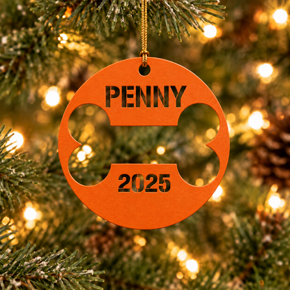 Custom Pet Tag Inspired Name and Year Christmas Ornament