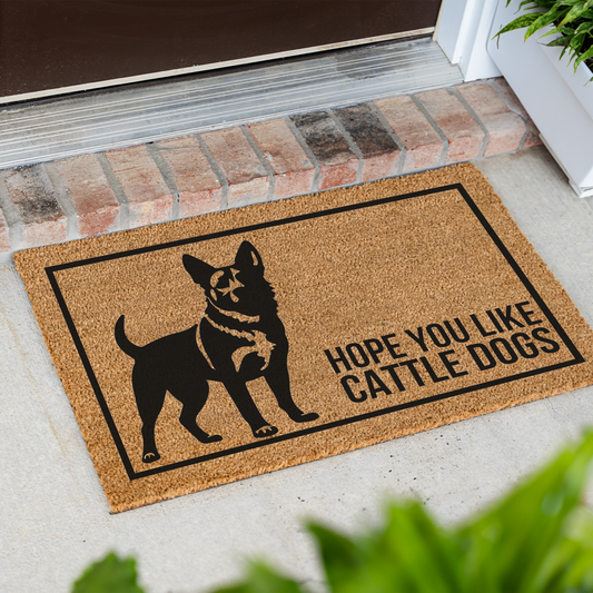 Hope You Like Cattle Dogs Welcome Doormat, Funny Entryway Mat, Home Decor, Custom Welcome Mat for Front Door