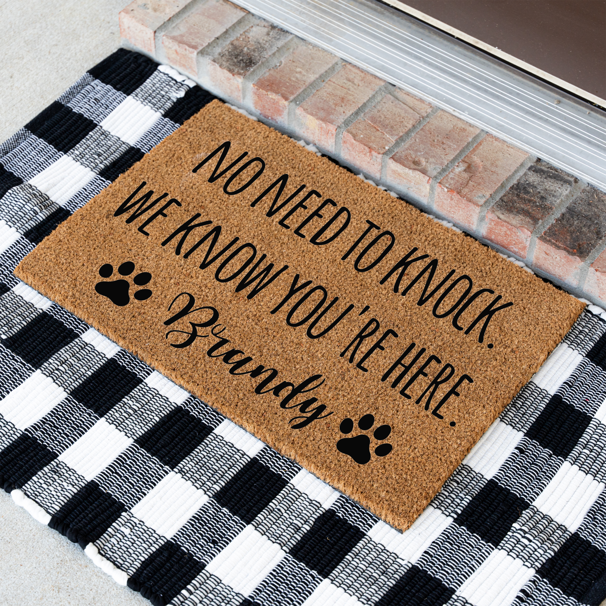 Personalized Funny Dog Welcome Doormat, Custom Dog Doormat, Indoor Outdoor Rug, Perfect for Entryway Decor