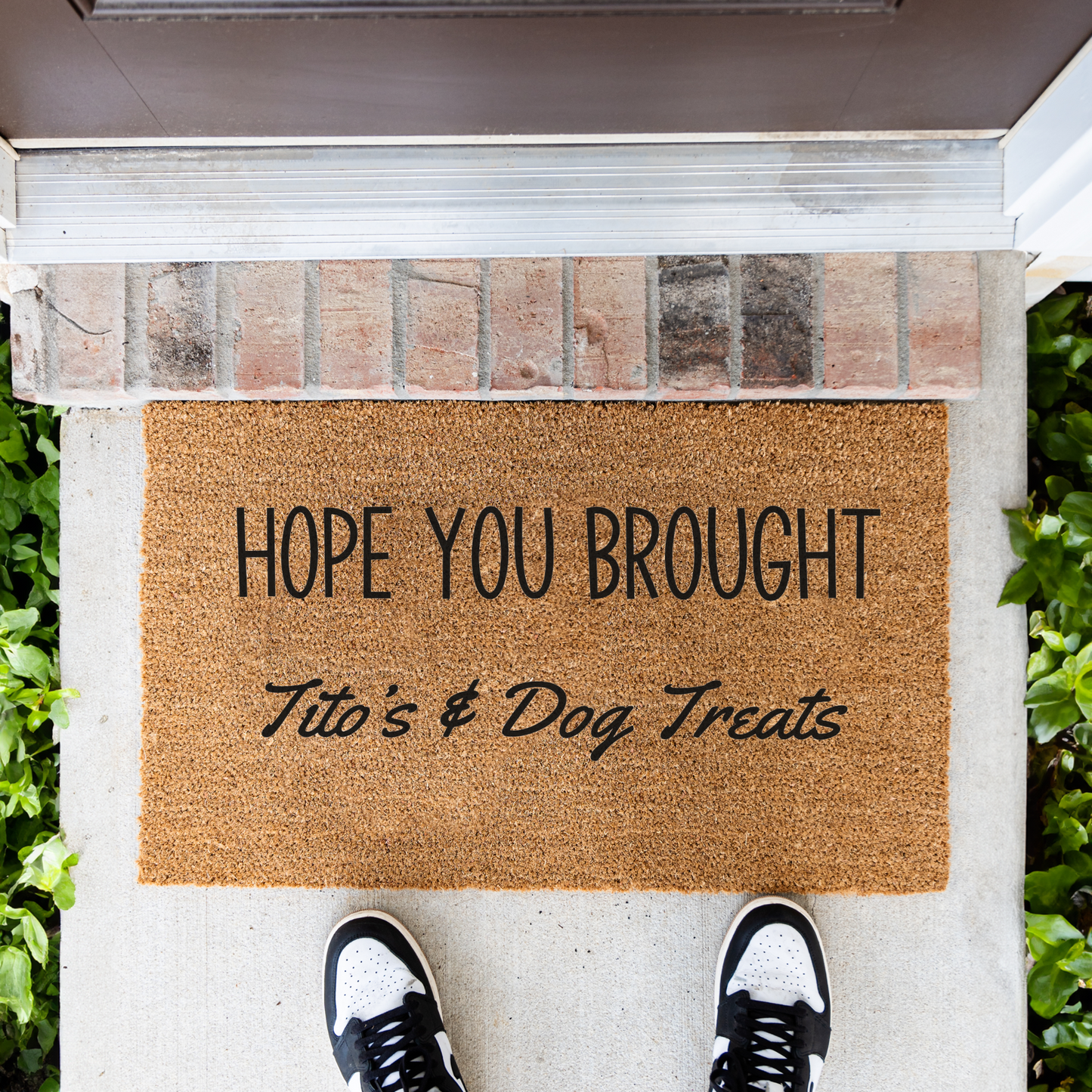 Hope Your Brought Tito's and Dog Treats Funny Dog Doormat, Funny Dog Welcome Mat, Durable Coir Door Mat, Dog Door Mat