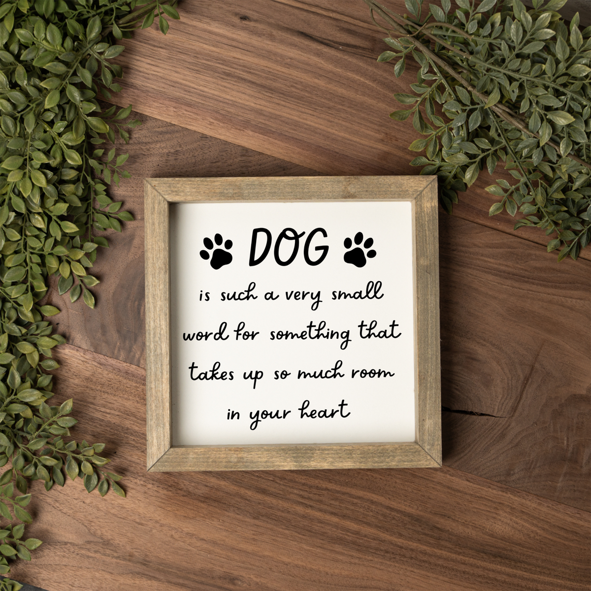 Dog Lover Sign, Dog Is Such a Small Word Sign, Dog Mom Gift, Dog Dad Gift, Pet Lover Wall Decor, Framed Dog Sign, Paw Print Home Decor