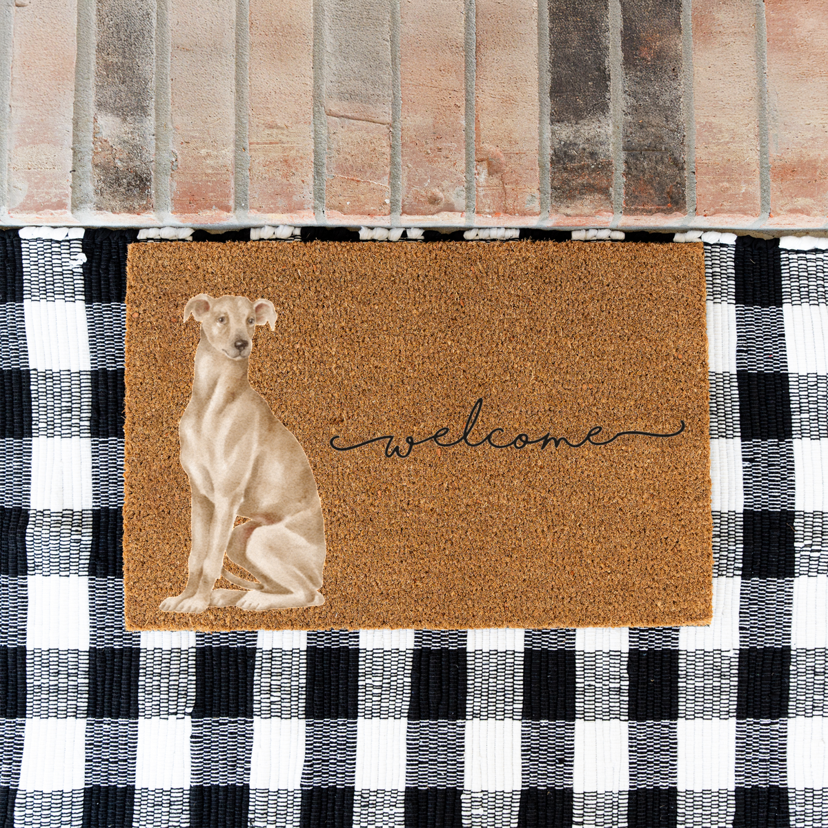 Italian Greyhound Doormat, Italian Greyhound Welcome Mat, Iggy Dog Lover Gift, Greyhound Mom Gift, Dog Porch Decor, Cute Front Door Mat