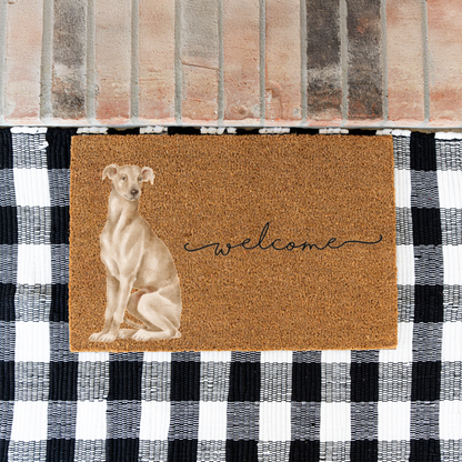 Italian Greyhound Doormat, Italian Greyhound Welcome Mat, Iggy Dog Lover Gift, Greyhound Mom Gift, Dog Porch Decor, Cute Front Door Mat