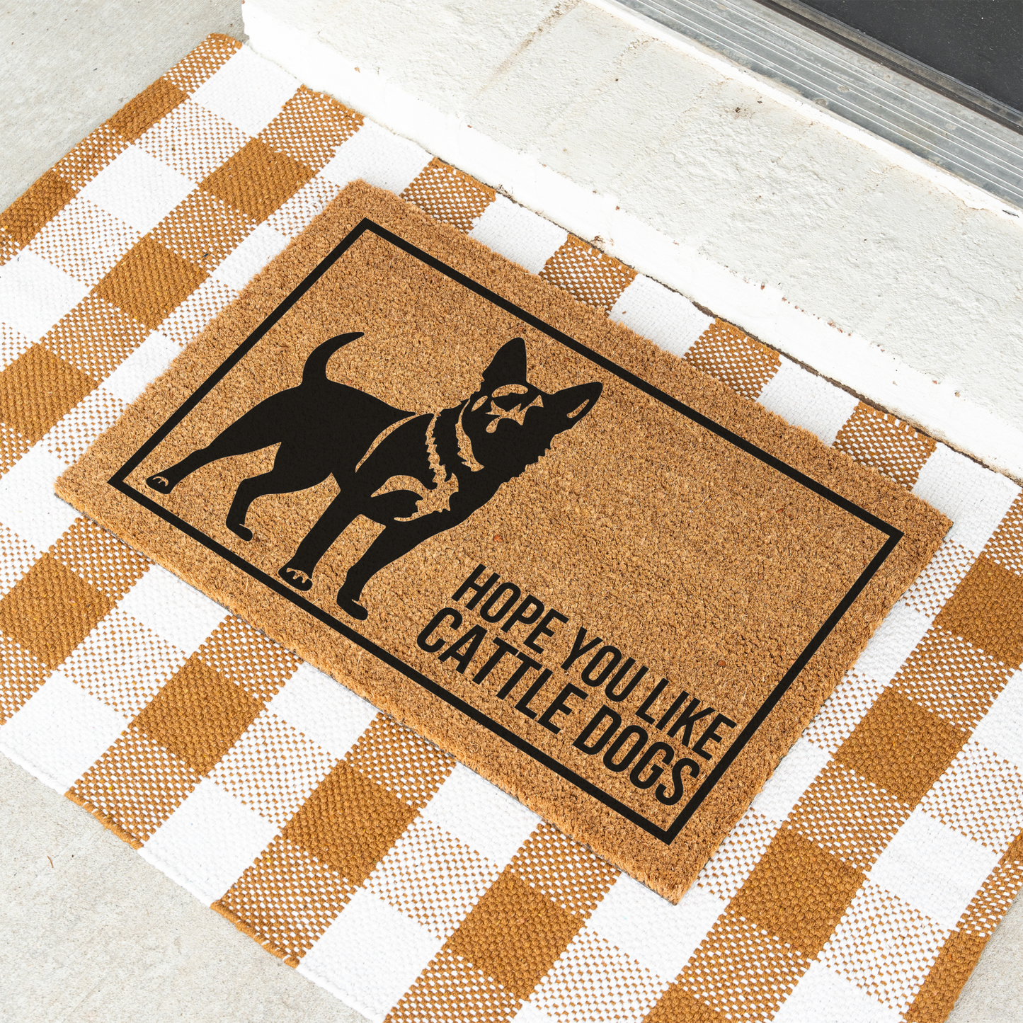 Hope You Like Cattle Dogs Welcome Doormat, Funny Entryway Mat, Home Decor, Custom Welcome Mat for Front Door