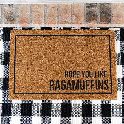 Ragamuffin Cat Doormat, Hope You Like Ragamuffins Welcome Mat, Funny Cat Lover Gift, Cat Owner Door Mat, Housewarming Front Door Decor