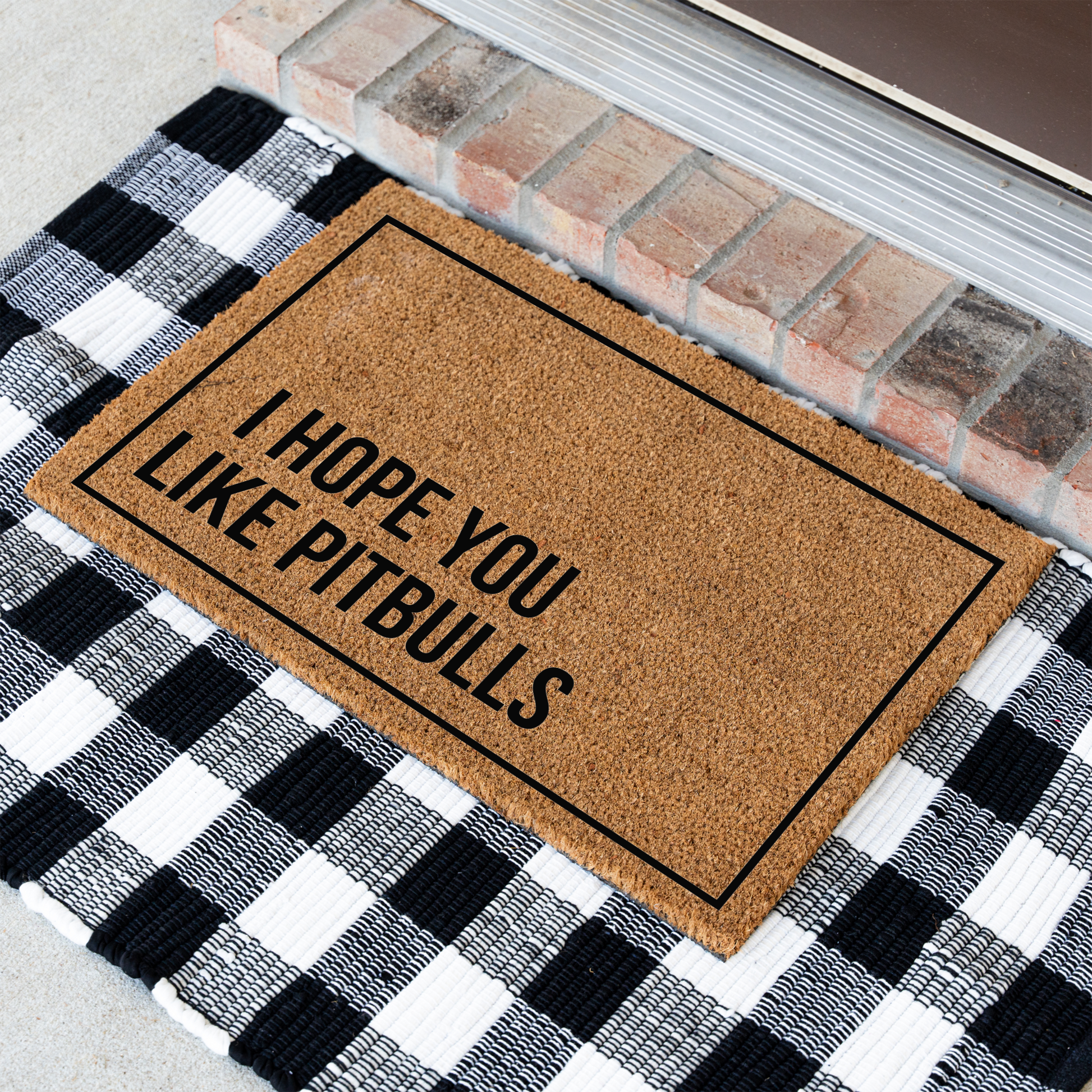 Hope You Like Pitbulls Dog Doormat, Welcome Dog Doormat, Funny Welcome Mat, Front Door Decor, Housewarming Gift, Pitbull Entrance Mat
