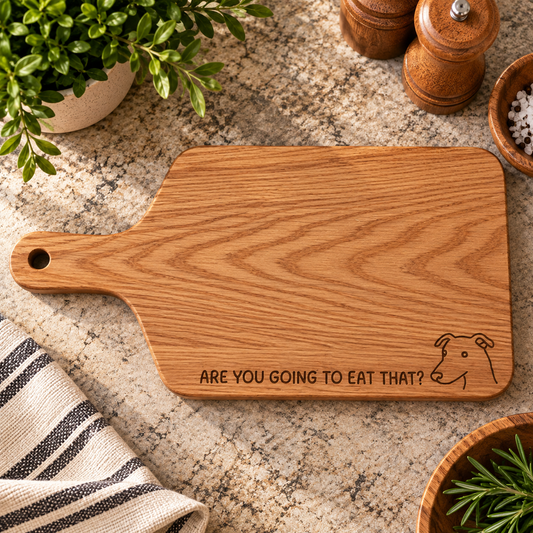Are You Going To Eat That? Dog Customizable Paddle Cutting Board