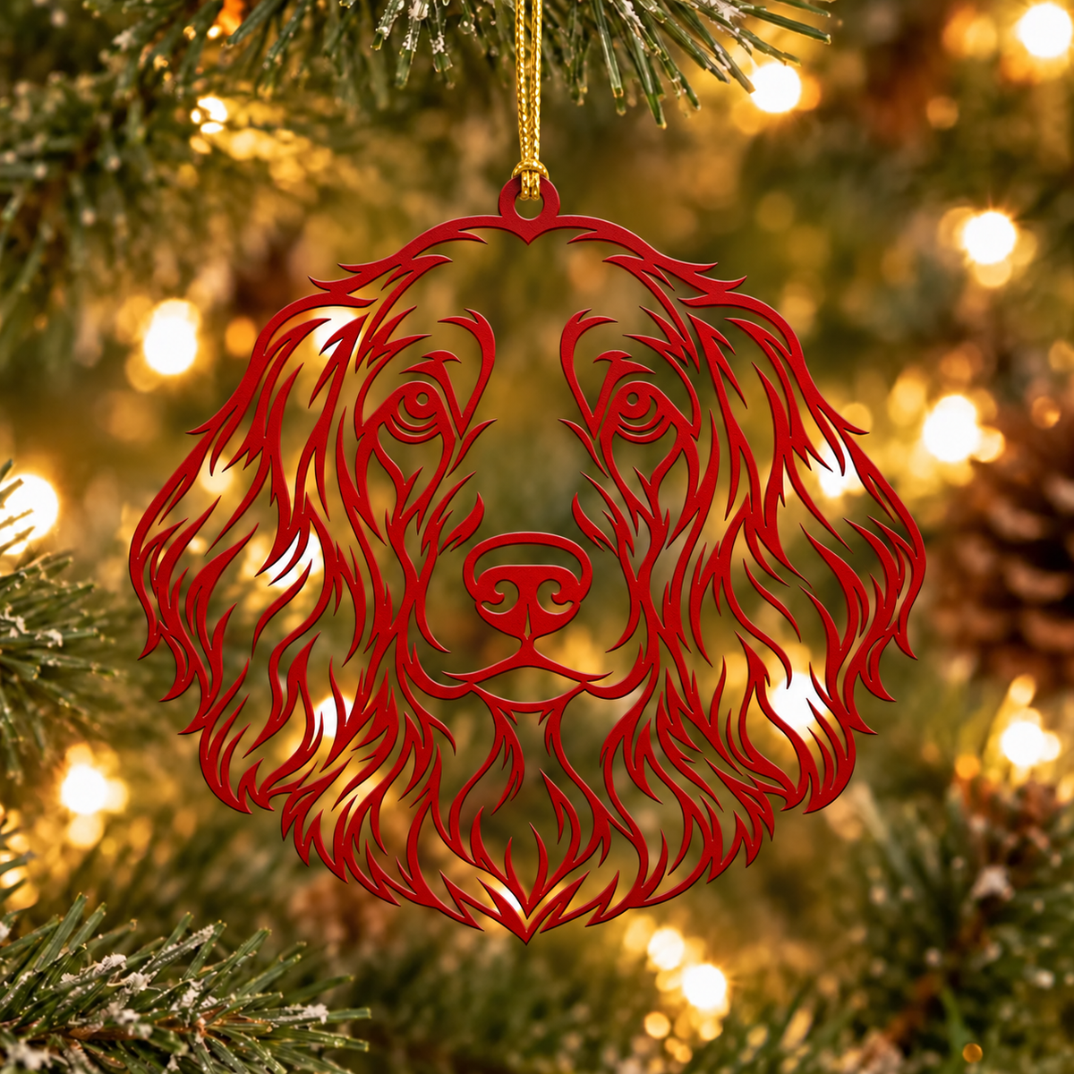 Long Haired Dachshund Christmas Ornament