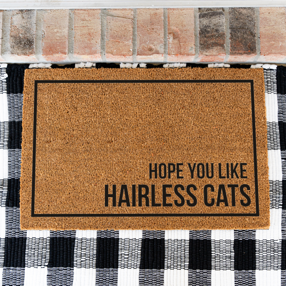 Hairless Cat Doormat, Hope You Like Hairless Cats Welcome Mat, Funny Cat Lover Gift, Cat Owner Door Mat, Sphynx Lover Housewarming Decor