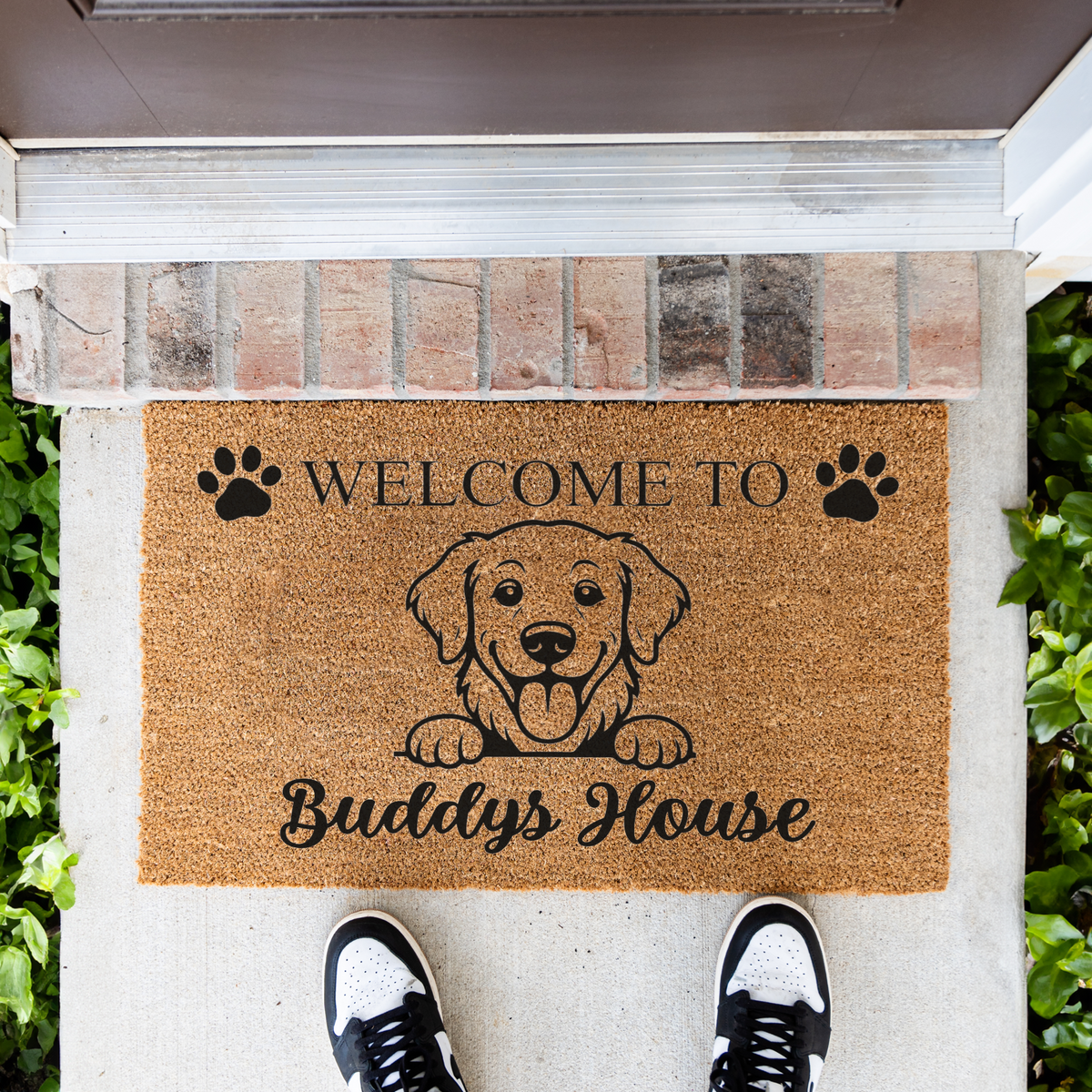 Personalized Dog Doormat, Custom Dog Name Welcome Mat, Welcome to Dogs House, Pet Lover Gift, Dog Owner Housewarming Front Door Decor