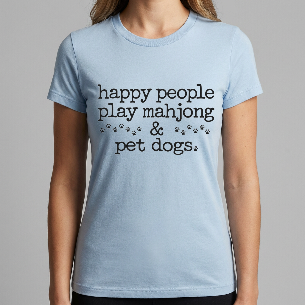 Mahjong Shirt for Dog Lovers, Happy People Play Mahjong and Pet Dogs Tee, Funny Mahjong Gift, Dog Mom Shirt, Mahjong Player T Shirt