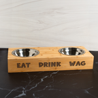 Eat, Drink, Wag Bamboo Pet Feeder