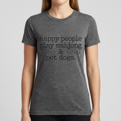 Mahjong Shirt for Dog Lovers, Happy People Play Mahjong and Pet Dogs Tee, Funny Mahjong Gift, Dog Mom Shirt, Mahjong Player T Shirt