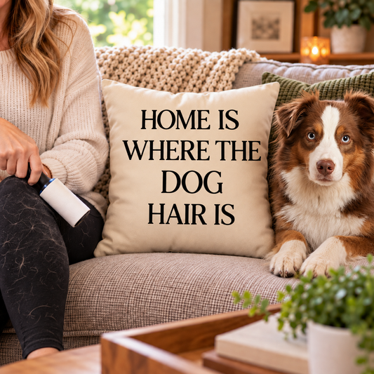 Home Is Where The Cat/Dog Hair Is Pillow Cover