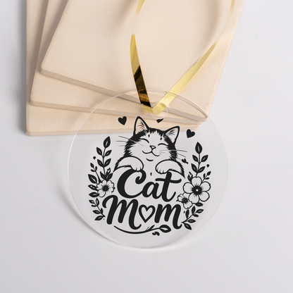 Cat Mom Acrylic Ornament