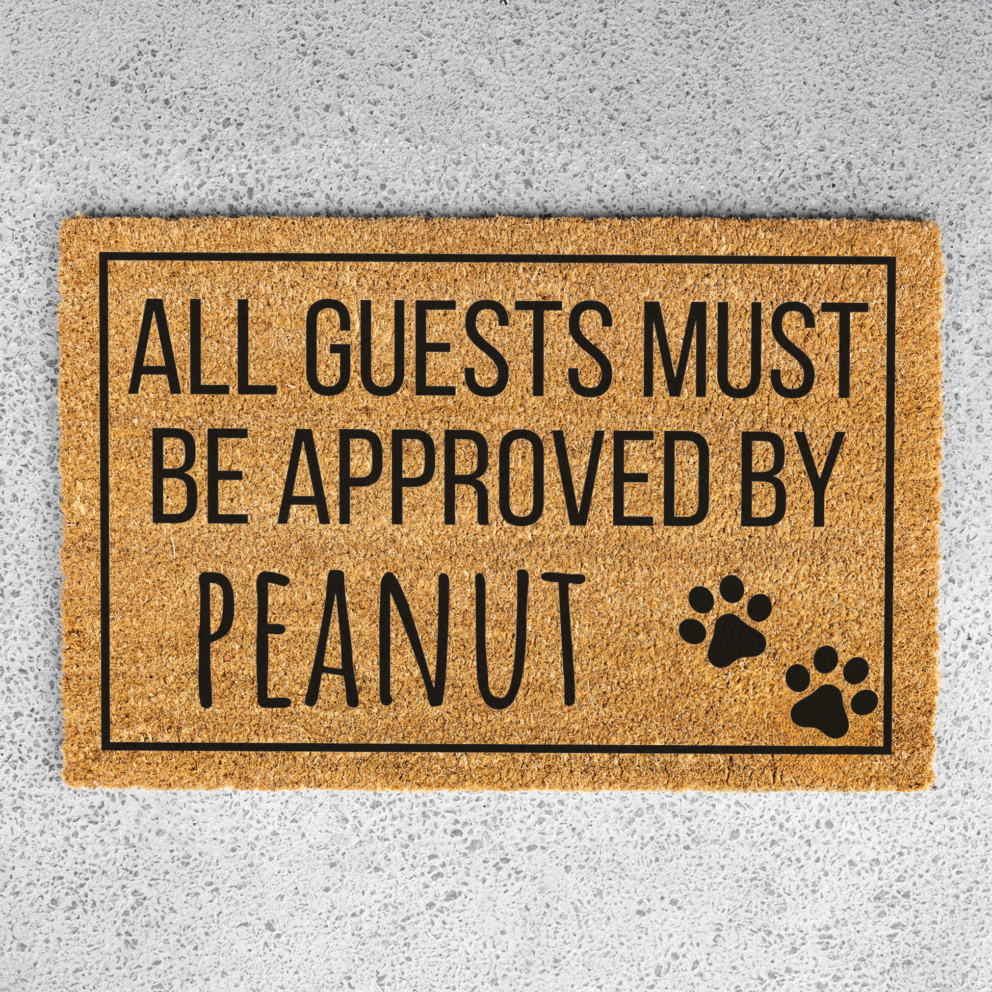 Custom Dog Welcome Doormat, Funny Dog Coir Mat, Personalized Funny Welcome Mat, Outdoor Rug, Housewarming Gift