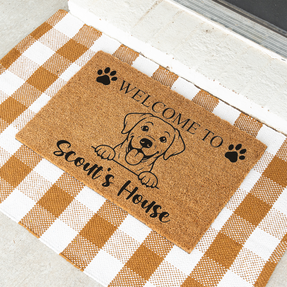 Personalized Labrador Doormat, Custom Lab Welcome Mat, Dog Name Door Mat, Labrador Retriever Gift, Dog Lover Housewarming Front Door Decor