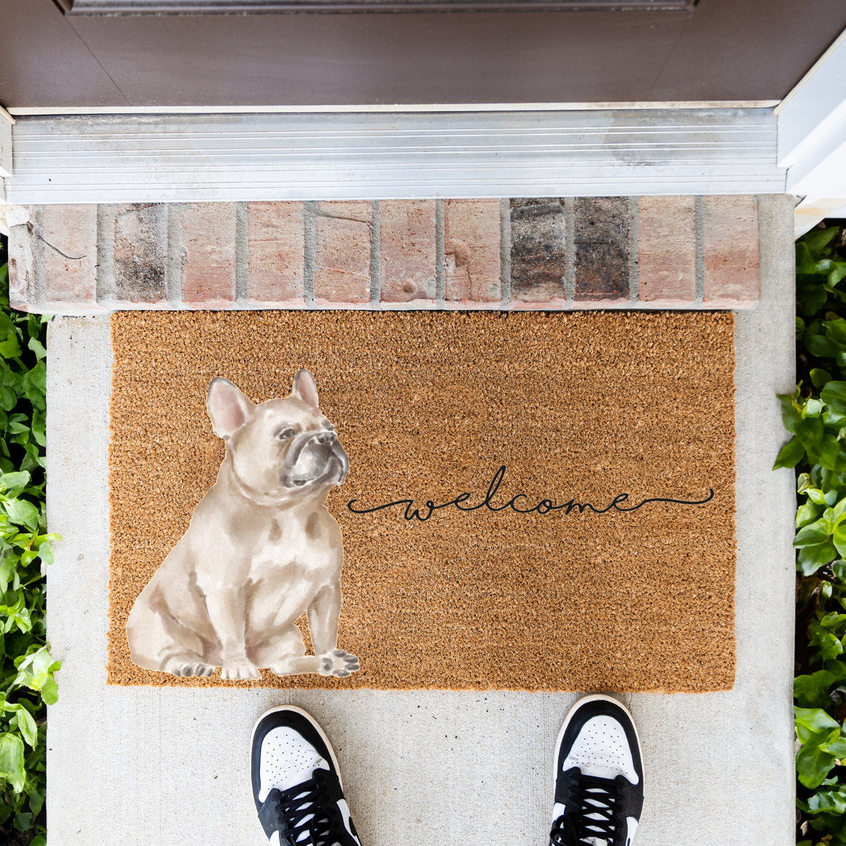 French Bulldog Doormat, Frenchie Welcome Mat, French Bulldog Lover Gift, Dog Front Door Mat, Frenchie Mom Gift, Cute Dog Porch Decor
