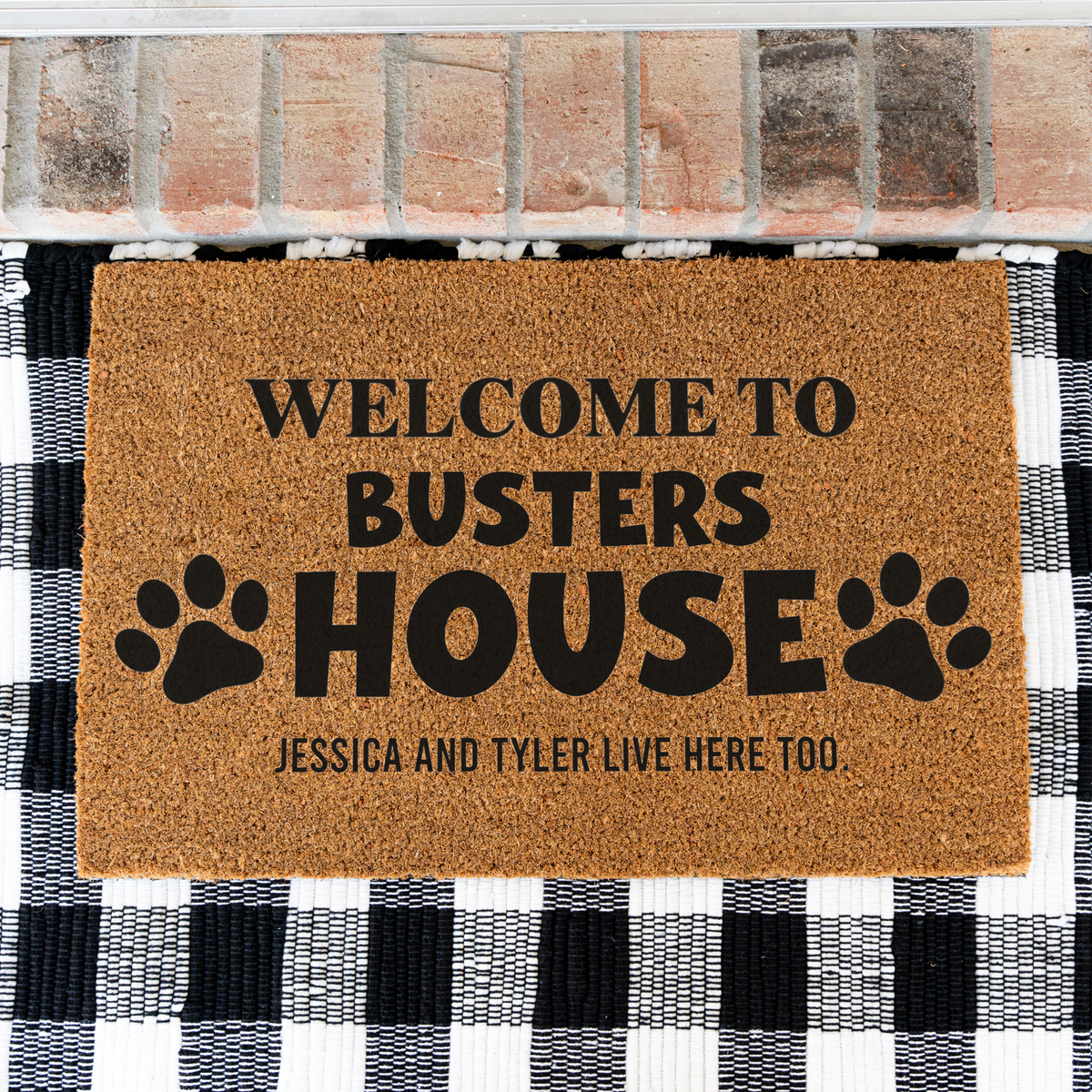 Personalized Dog Doormat, Welcome to Busters House Mat, Custom Dog Name Door Mat, Funny Pet Lover Gift, Dog Mom Housewarming Decor