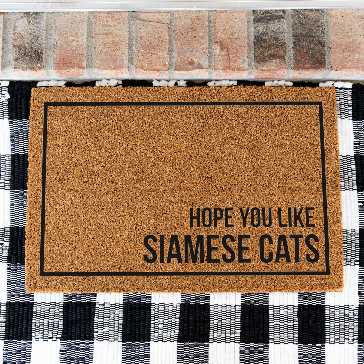 Siamese Cat Doormat, Hope You Like Siamese Cats Welcome Mat, Funny Cat Lover Gift, Cat Owner Door Mat, Housewarming Front Door Decor
