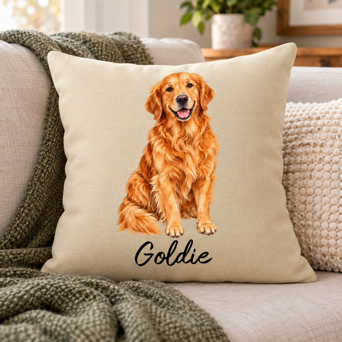 Personalized Dog Name and Breed Pillow Cover