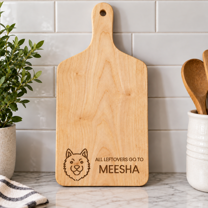 All Leftovers Go To Customizable Dog and Name Cutting Board