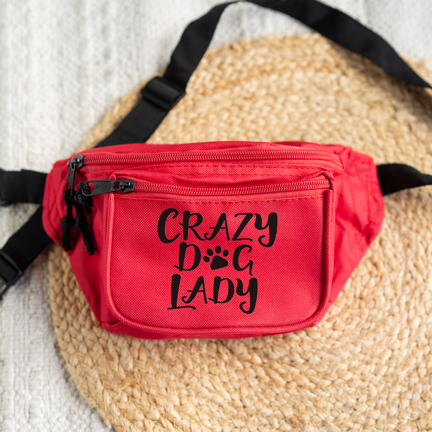 Crazy Dog Lady Fanny Pack | Funny Dog Lover Belt Bag | Hands-Free Crossbody Waist Bag | Dog Mom Gift | Pet Lover Travel Bag