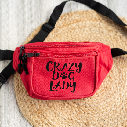 Crazy Dog Lady Fanny Pack | Funny Dog Lover Belt Bag | Hands-Free Crossbody Waist Bag | Dog Mom Gift | Pet Lover Travel Bag