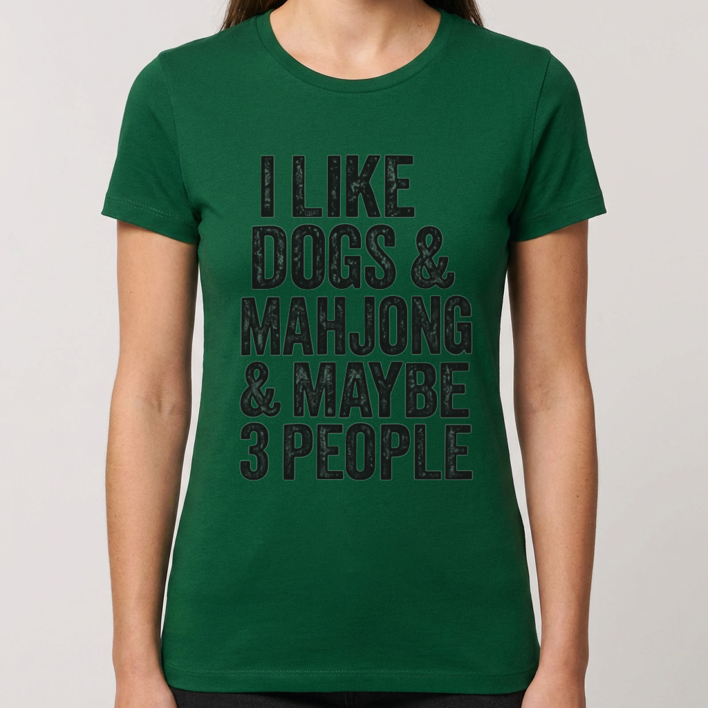 Funny Mahjong Shirt, I Like Dogs and Mahjong T Shirt, Mahjong Lover Gift, Dog Lover Tee, Mah Jong Shirt, Funny Game Night Gift for Women