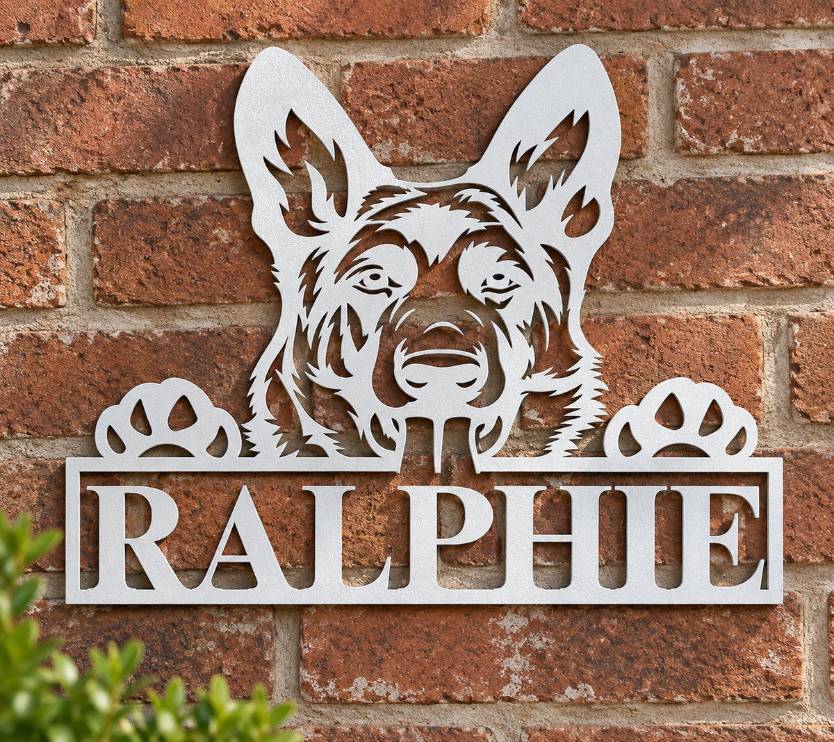 Personalized German Shepherd Sign, Custom Dog Name Metal Sign, German Shepherd Gift, Powder Coated Dog Sign, Pet Yard Fence Decor