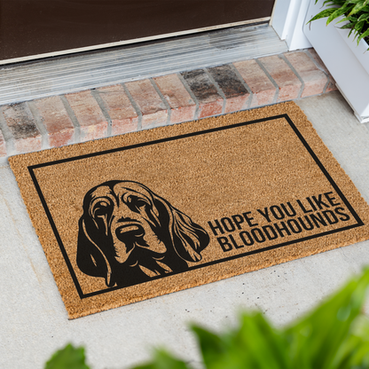 Hope You Like Bloodhounds doormat Welcome Dog Funny Doormat, Dog Bloodhounds Entryway Rug, Housewarming Gift, Indoor Outdoor Decor