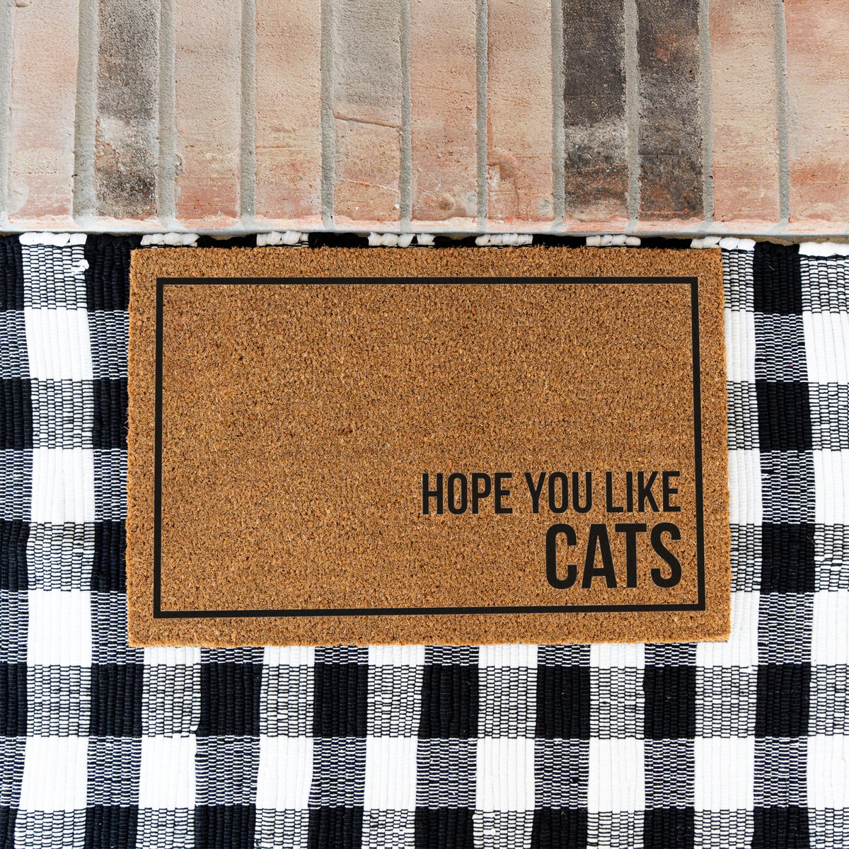 Hope You Like Cats Doormat, Funny Cat Welcome Mat, Cat Lover Gift, Cat Owner Door Mat, Minimalist Housewarming Gift, Front Door Cat Decor