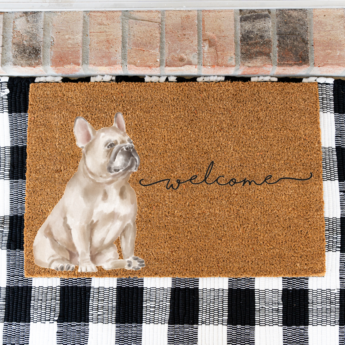 French Bulldog Doormat, Frenchie Welcome Mat, French Bulldog Lover Gift, Dog Front Door Mat, Frenchie Mom Gift, Cute Dog Porch Decor