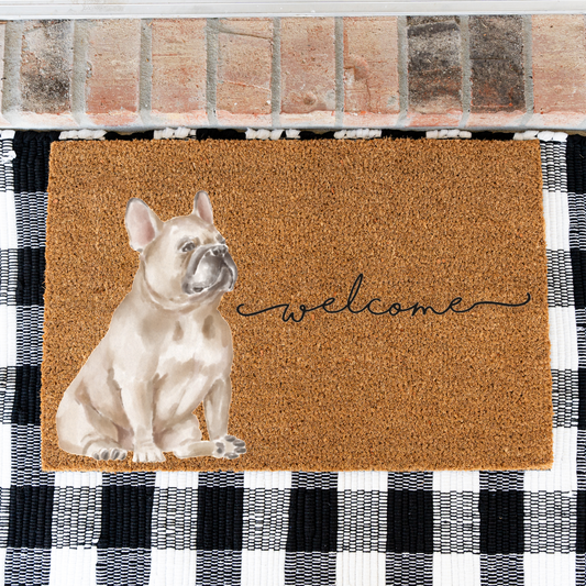 French Bulldog Doormat, Frenchie Welcome Mat, French Bulldog Lover Gift, Dog Front Door Mat, Frenchie Mom Gift, Cute Dog Porch Decor