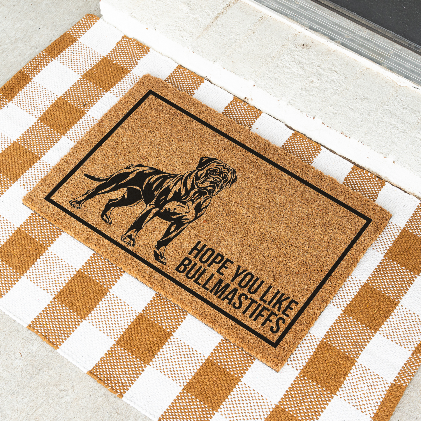 Hope You Like BullMastiffs Funny Welcome Doormat, Funny Dog Mat, Indoor Outdoor Rug, Home Entryway Decor