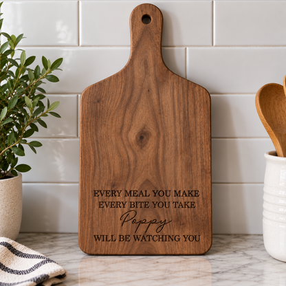 Every Meal and Bite Custom Dog Paddle Cutting Board