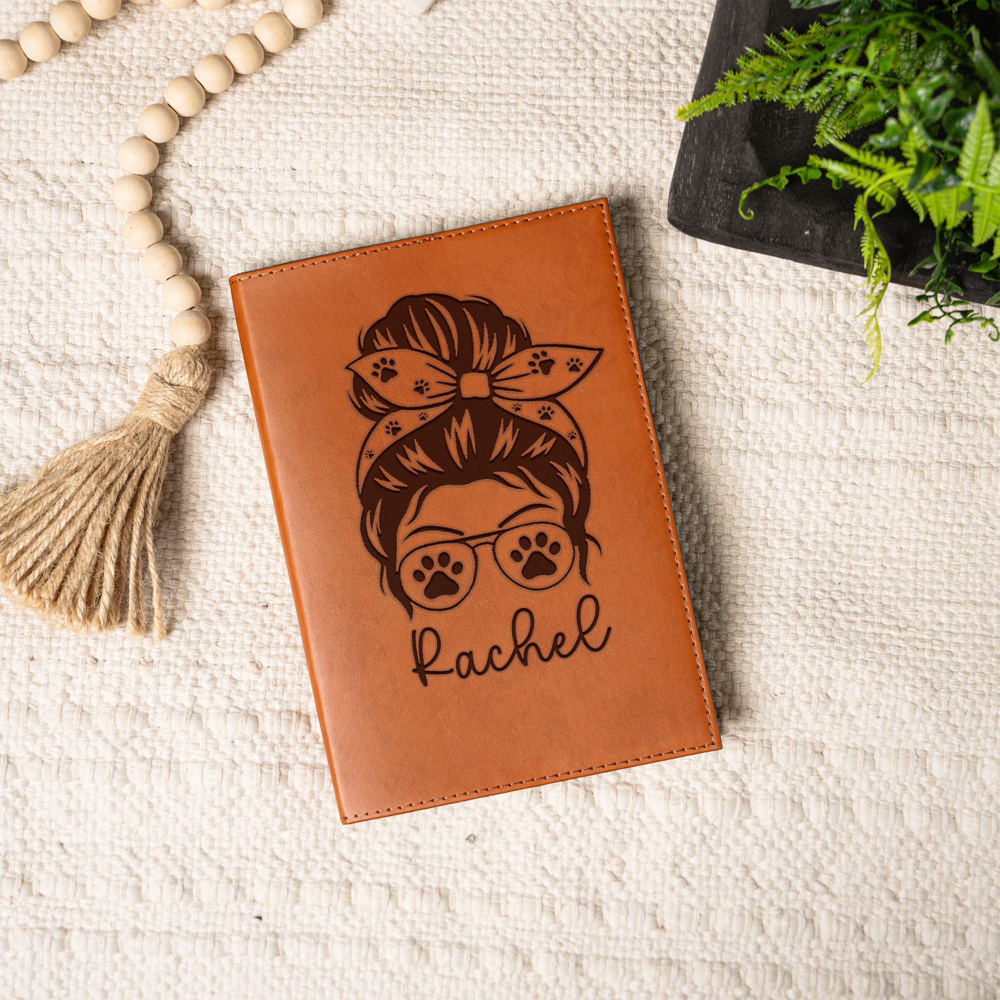 Personalized Dog Mom Leather Journal | Custom Dog Lover Notebook | Personalized Pet Mom Journal | Gift for Dog Moms | Custom Name Writing Journal