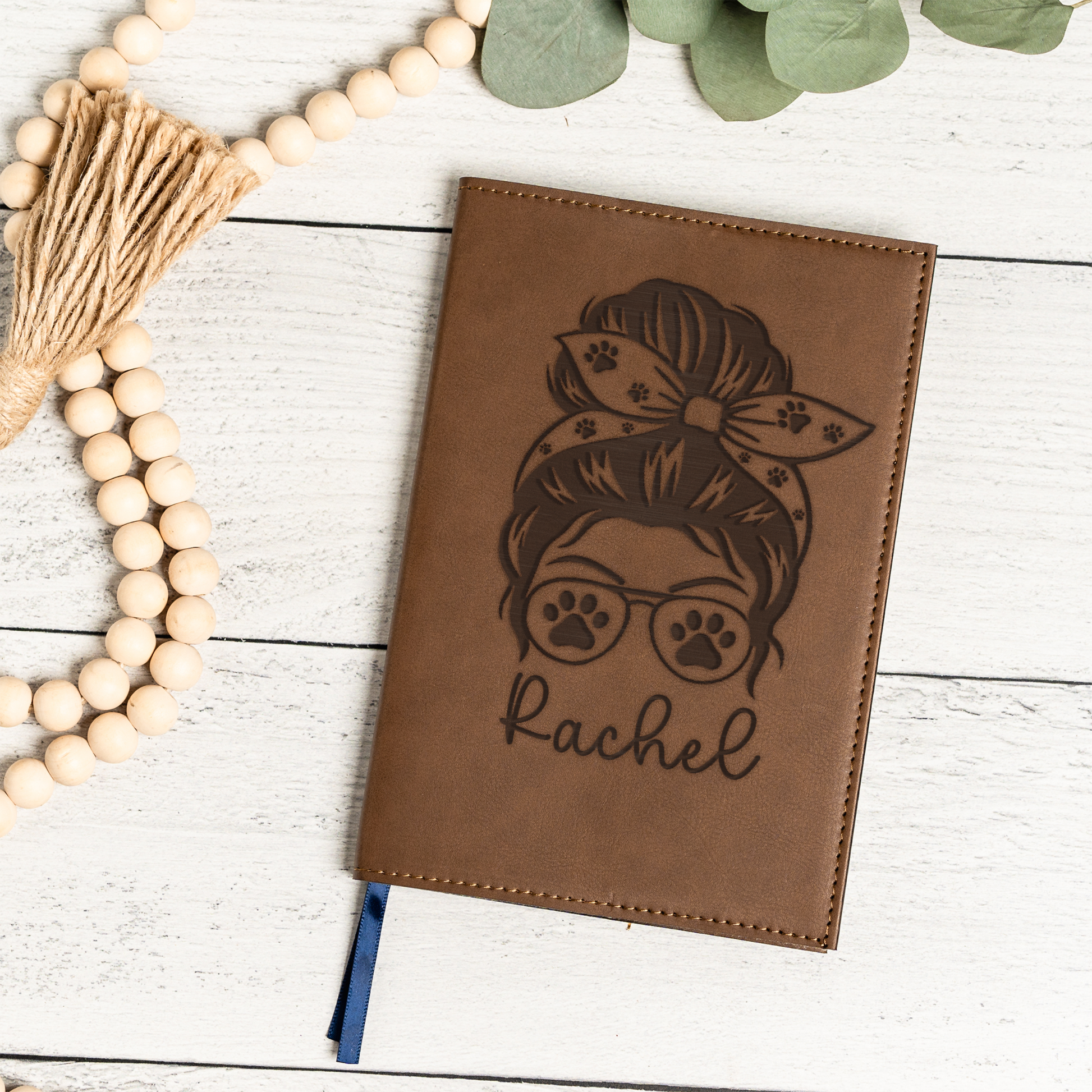 Personalized Dog Mom Leather Journal | Custom Dog Lover Notebook | Personalized Pet Mom Journal | Gift for Dog Moms | Custom Name Writing Journal