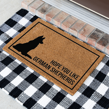 German Shepherd Doormat, Hope You Like German Shepherds Welcome Mat, Funny Dog Doormat, German Shepherd Gift, GSD Lover Housewarming Gift