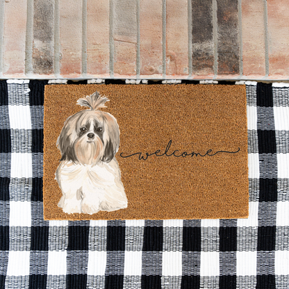 Watercolor Shih Tzu Welcome Mat