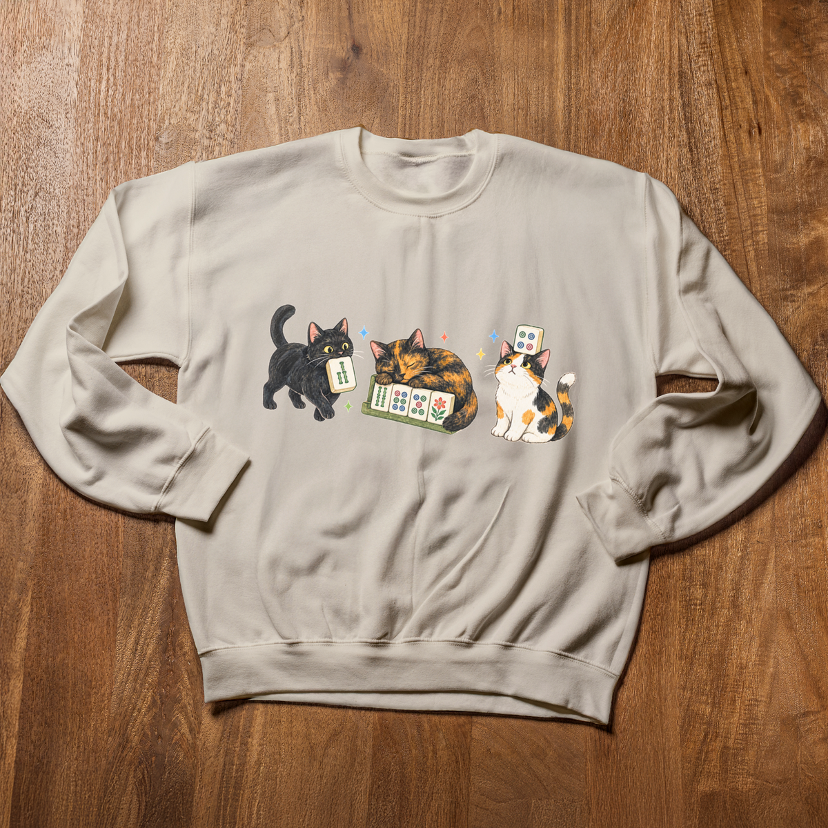 Mahjong Cat Sweatshirt, Funny Cat Lover Mahjong Crewneck, Mahjong Gift for Her, Cute Kitty Mah Jongg Shirt, Game Night Pullover