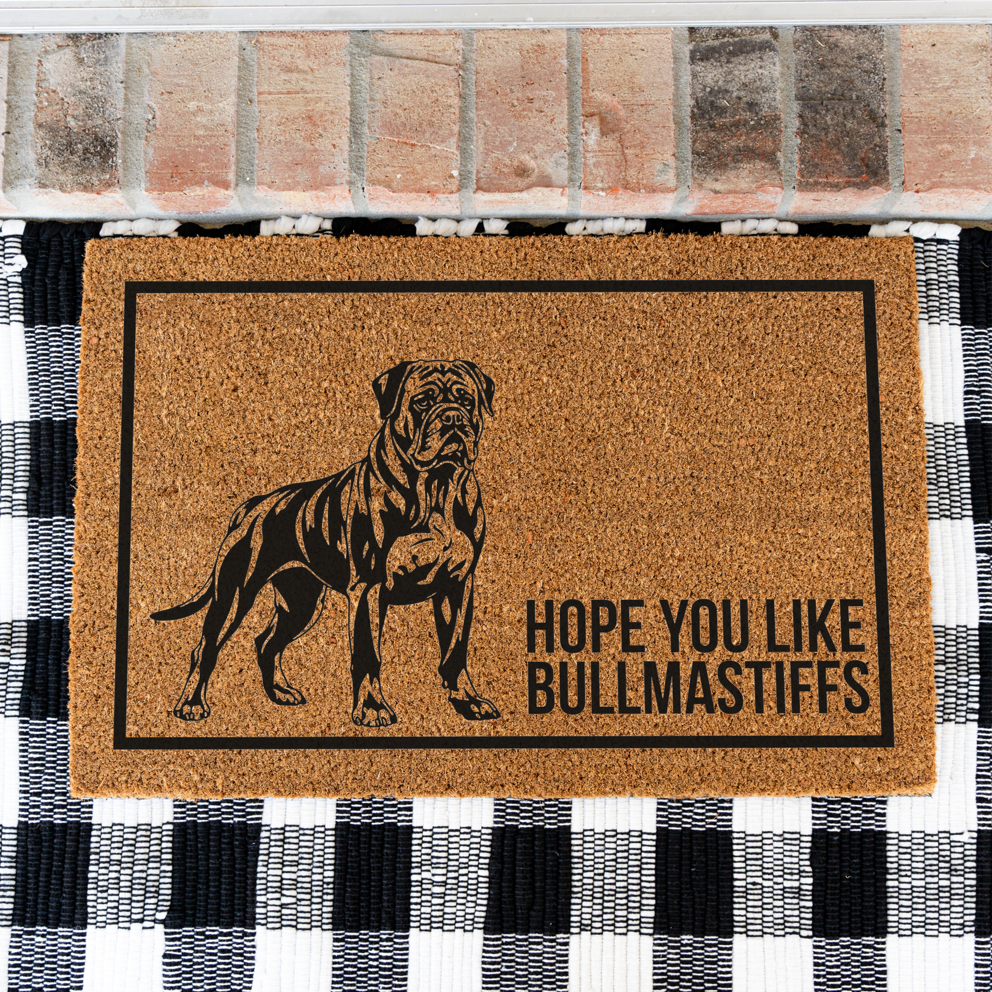 Hope You Like BullMastiffs Funny Welcome Doormat, Funny Dog Mat, Indoor Outdoor Rug, Home Entryway Decor