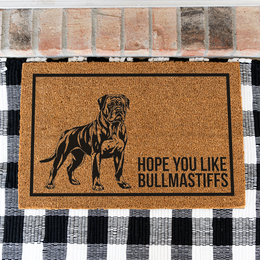 Hope You Like BullMastiffs Funny Welcome Doormat, Funny Dog Mat, Indoor Outdoor Rug, Home Entryway Decor