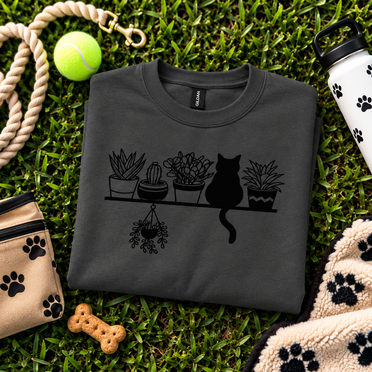 Cat and Plant Sweatshirt