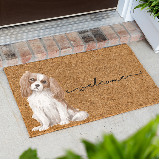 Cavalier King Charles Spaniel Doormat, Cavalier Welcome Mat, Dog Lover Gift, Cavalier Mom Gift, Cute Dog Porch Decor, Front Door Mat